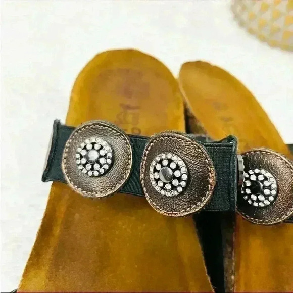 Naot Bronze Double Leather Strap Embellish Suede Cork Comfort Sandal Size 9 - Picture 8 of 14